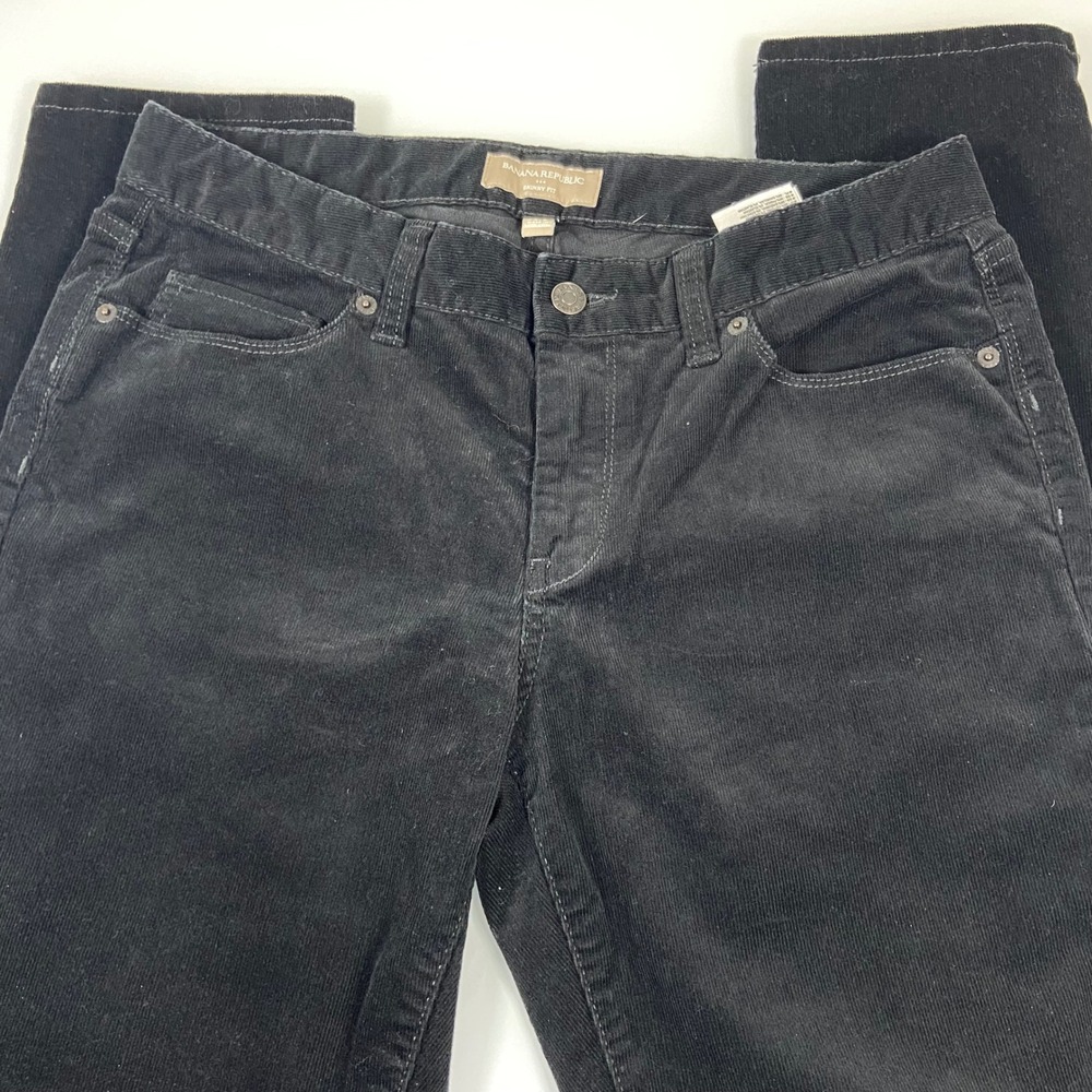 Banana Republic Womens Size 28/6 (ACT30) Black Corduroy Skinny Fit Pants READ